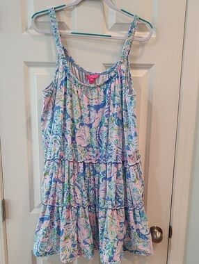 Lilly Pulitzer Blue, Pink & Green Tiered Sundress